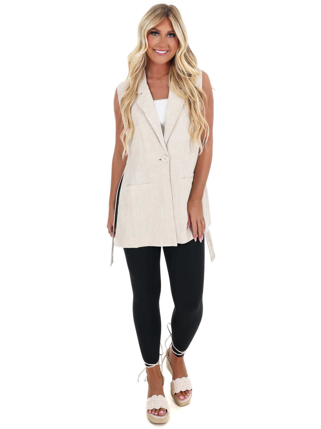 In the Long Run Linen Jacket Vest