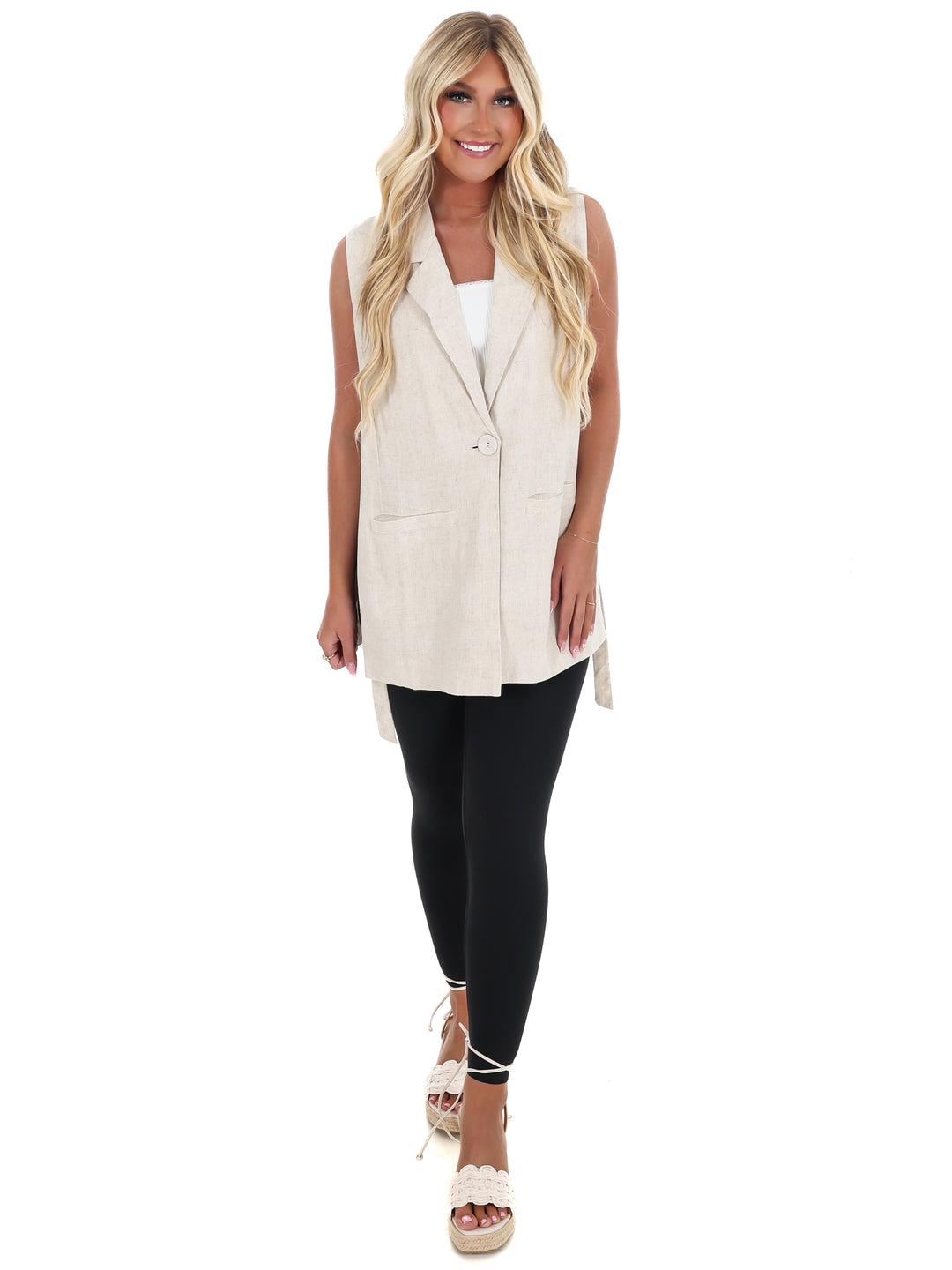 In the Long Run Linen Jacket Vest