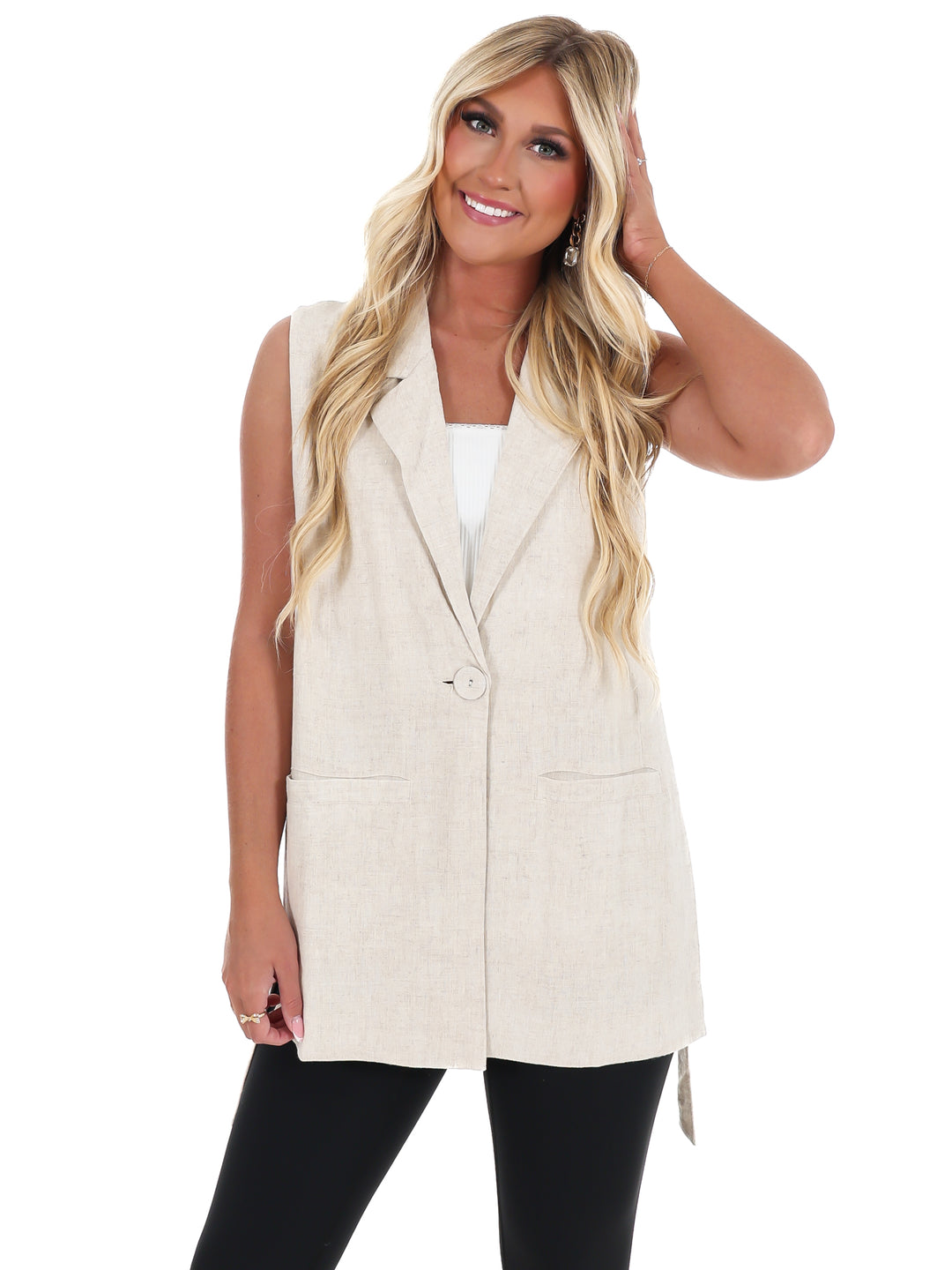 In the Long Run Linen Jacket Vest
