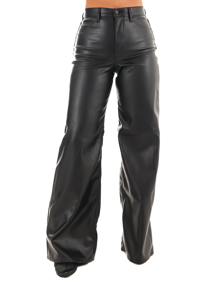 The Elevated High Rise Wide-Leg Leather Pants