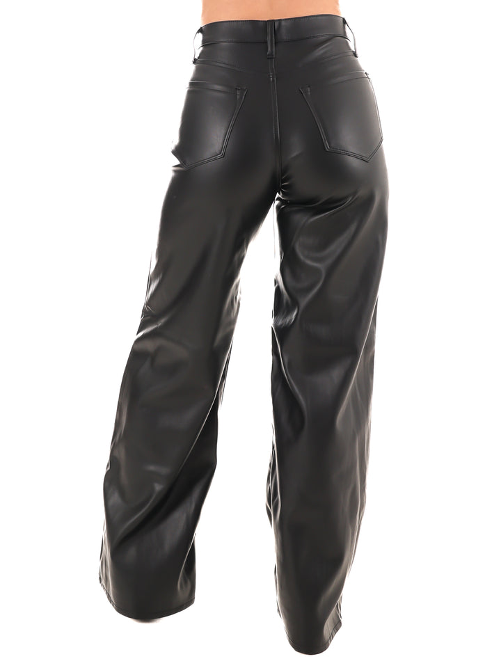 The Elevated High Rise Wide-Leg Leather Pants