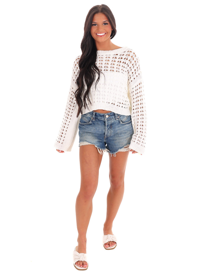 Simple Statement Open Weave Sweater