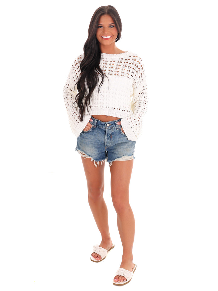 Simple Statement Open Weave Sweater