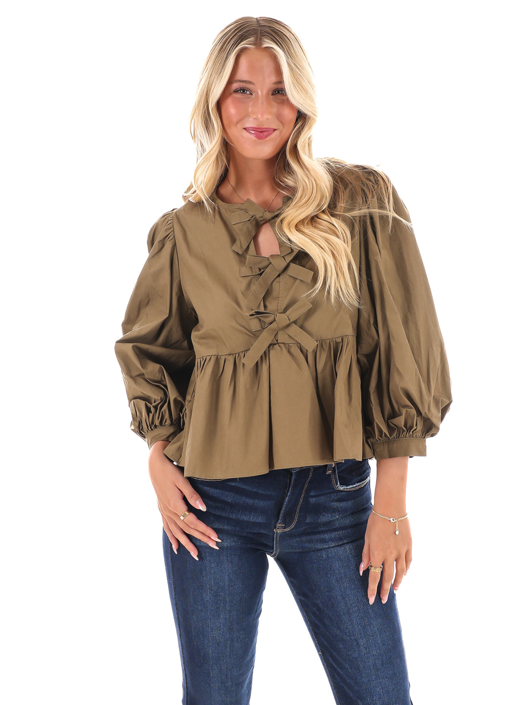 Peplum Perfection Bow Top