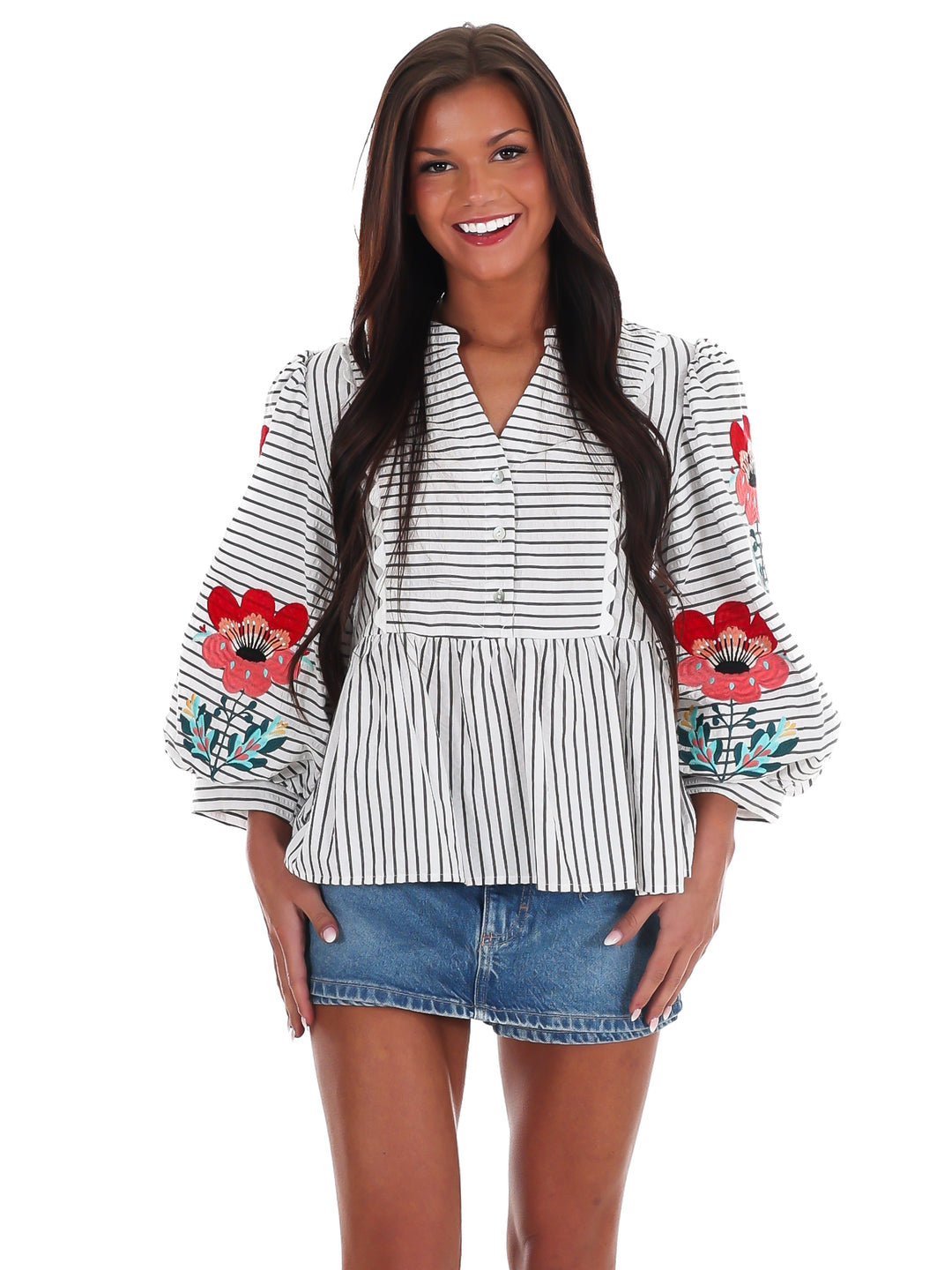 Garden Sketch Peplum Top