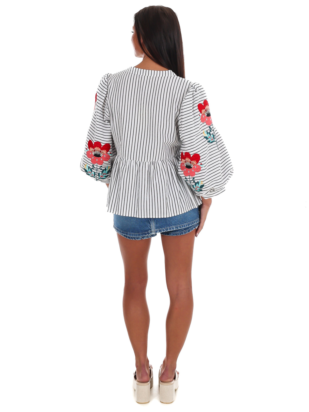 Garden Sketch Peplum Top
