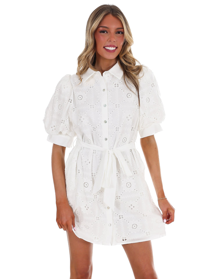 Part of Me Eyelet Mini Dress
