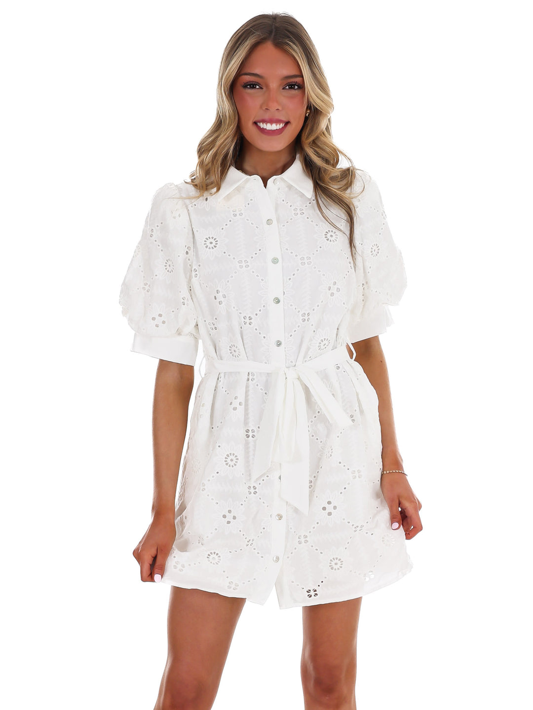 Part of Me Eyelet Mini Dress