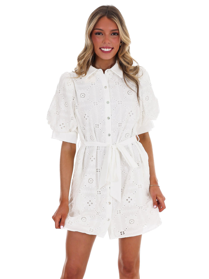 Part of Me Eyelet Mini Dress
