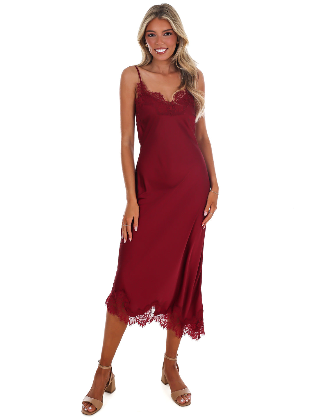 Satin Romance Midi Dress