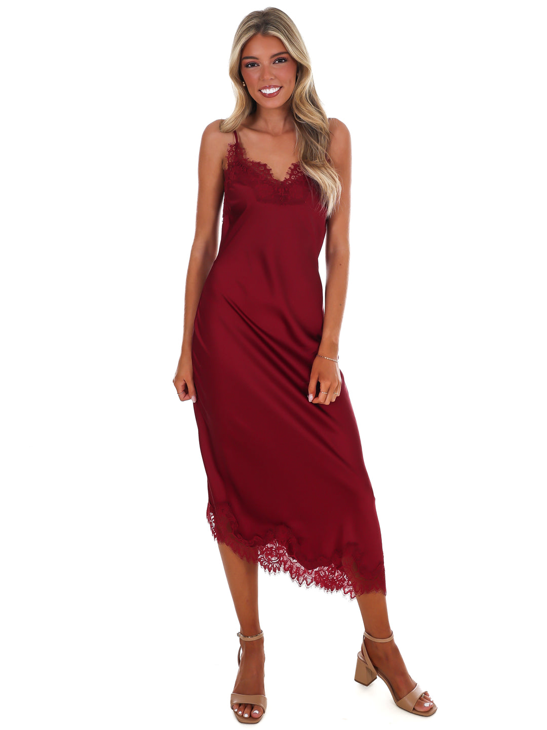 Satin Romance Midi Dress