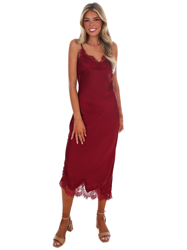 Satin Romance Midi Dress