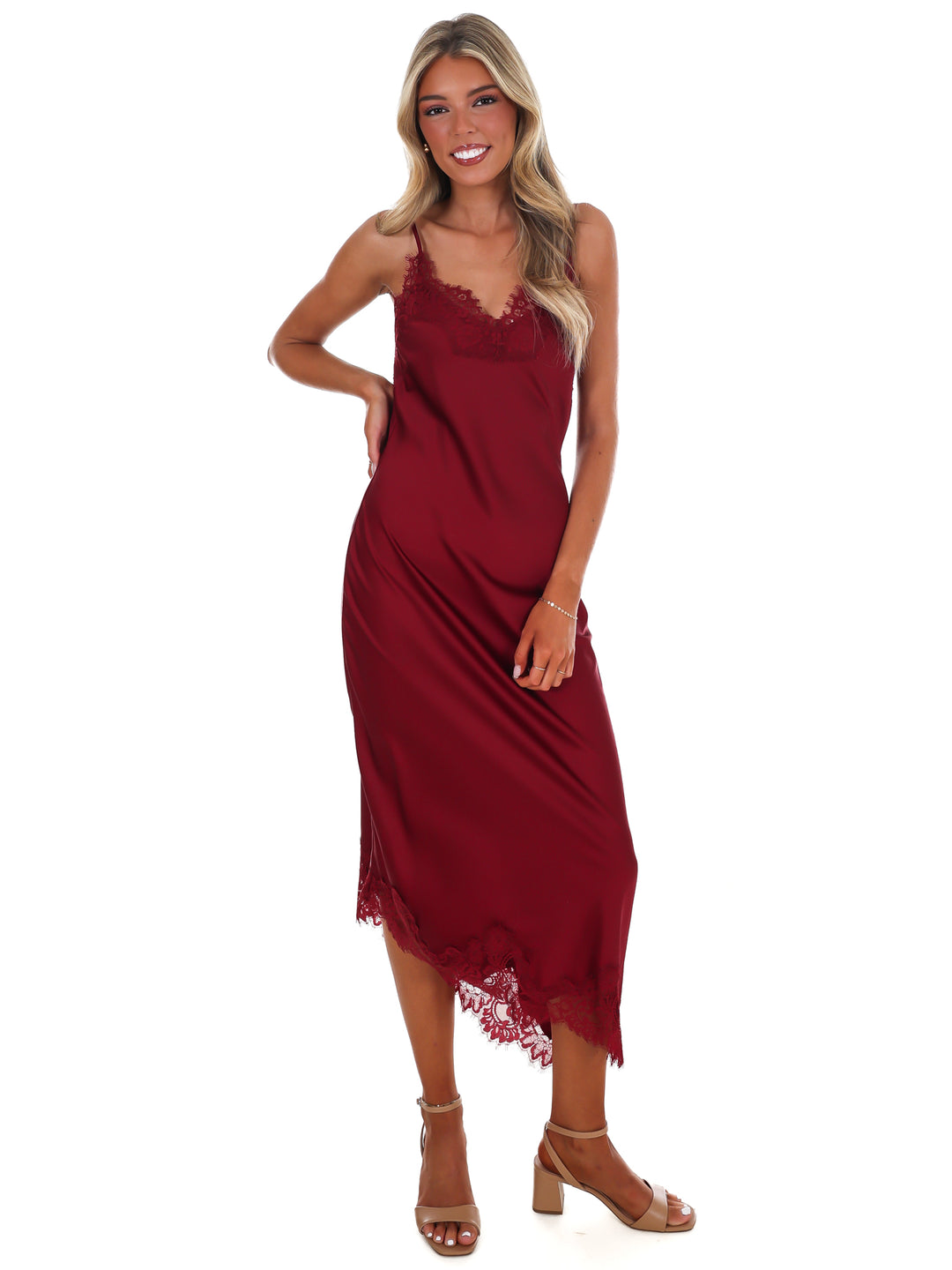 Satin Romance Midi Dress