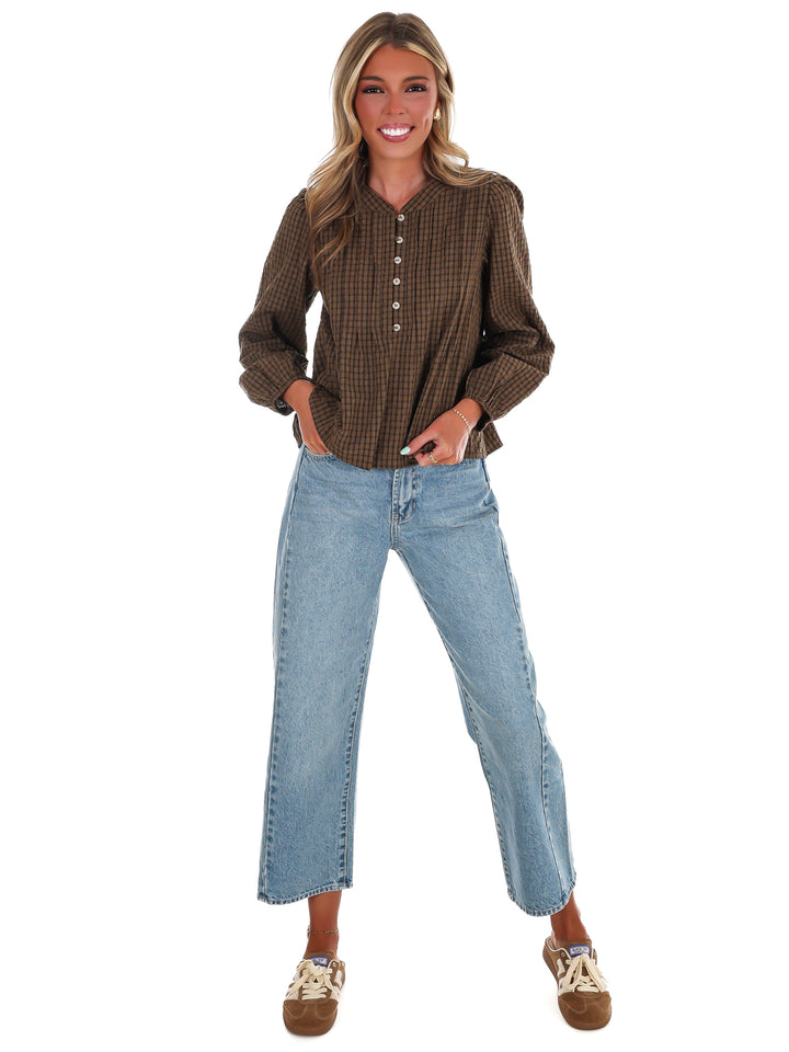 Gather Together Plaid Top