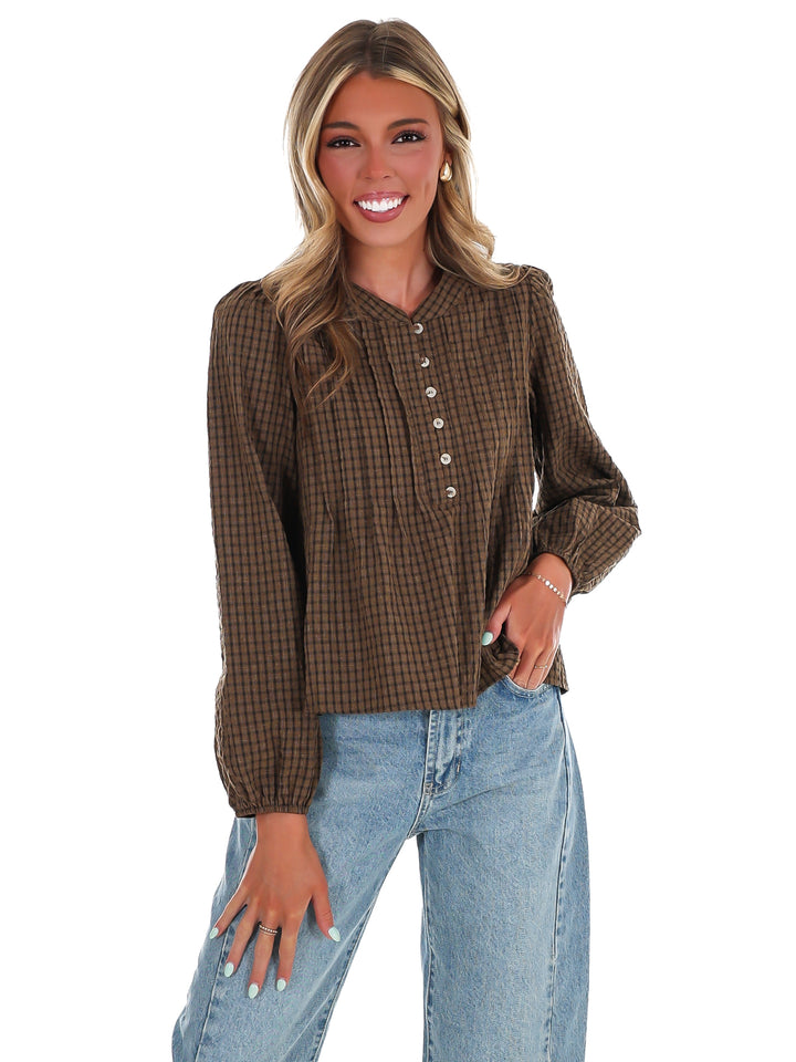 Gather Together Plaid Top
