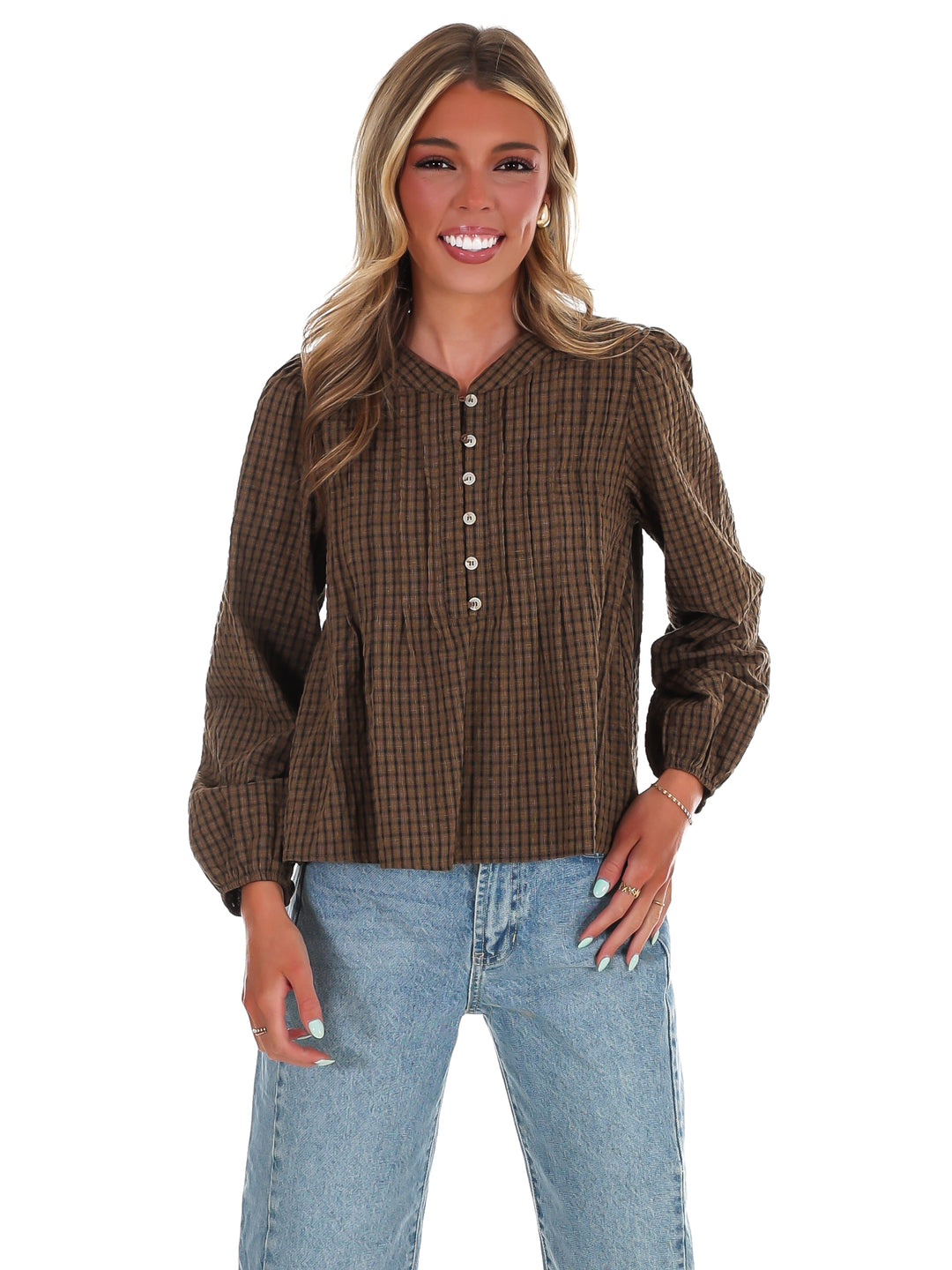 Gather Together Plaid Top