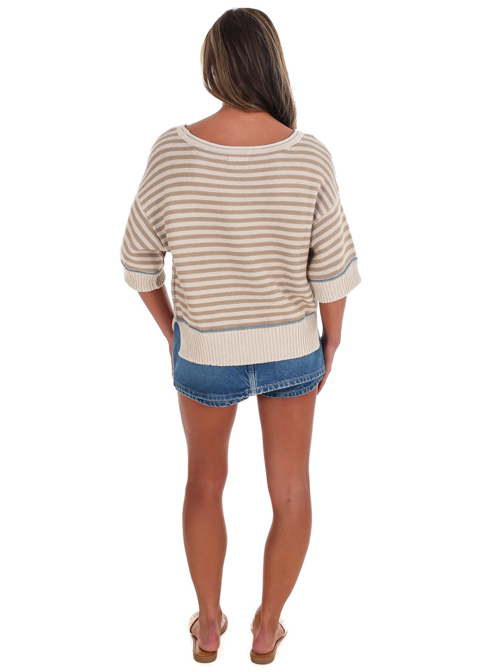 Coastal Latte Stripe Top