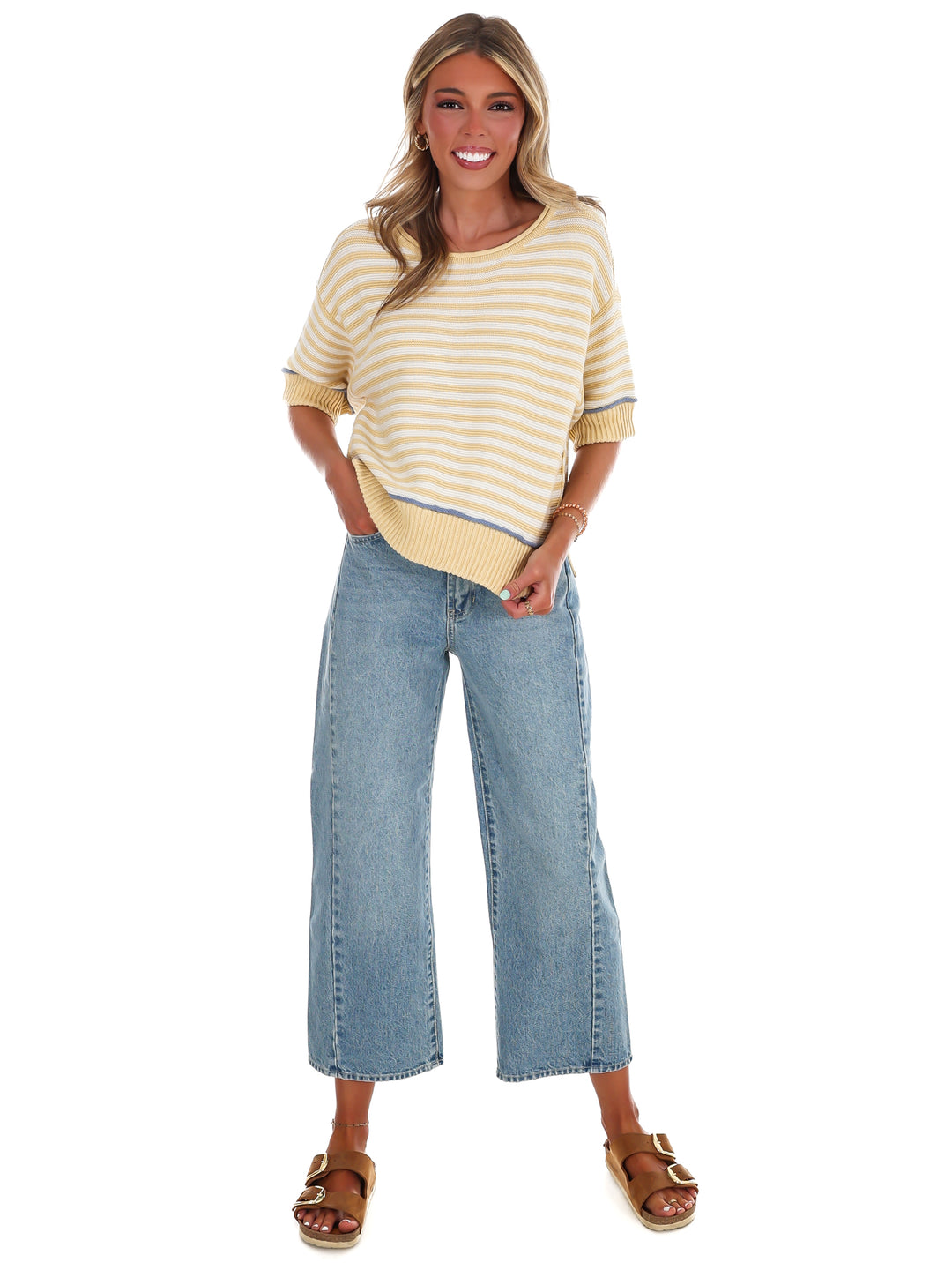 Coastal Latte Stripe Top