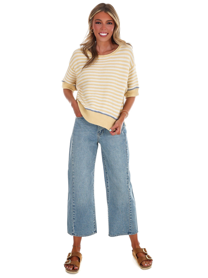 Coastal Latte Stripe Top