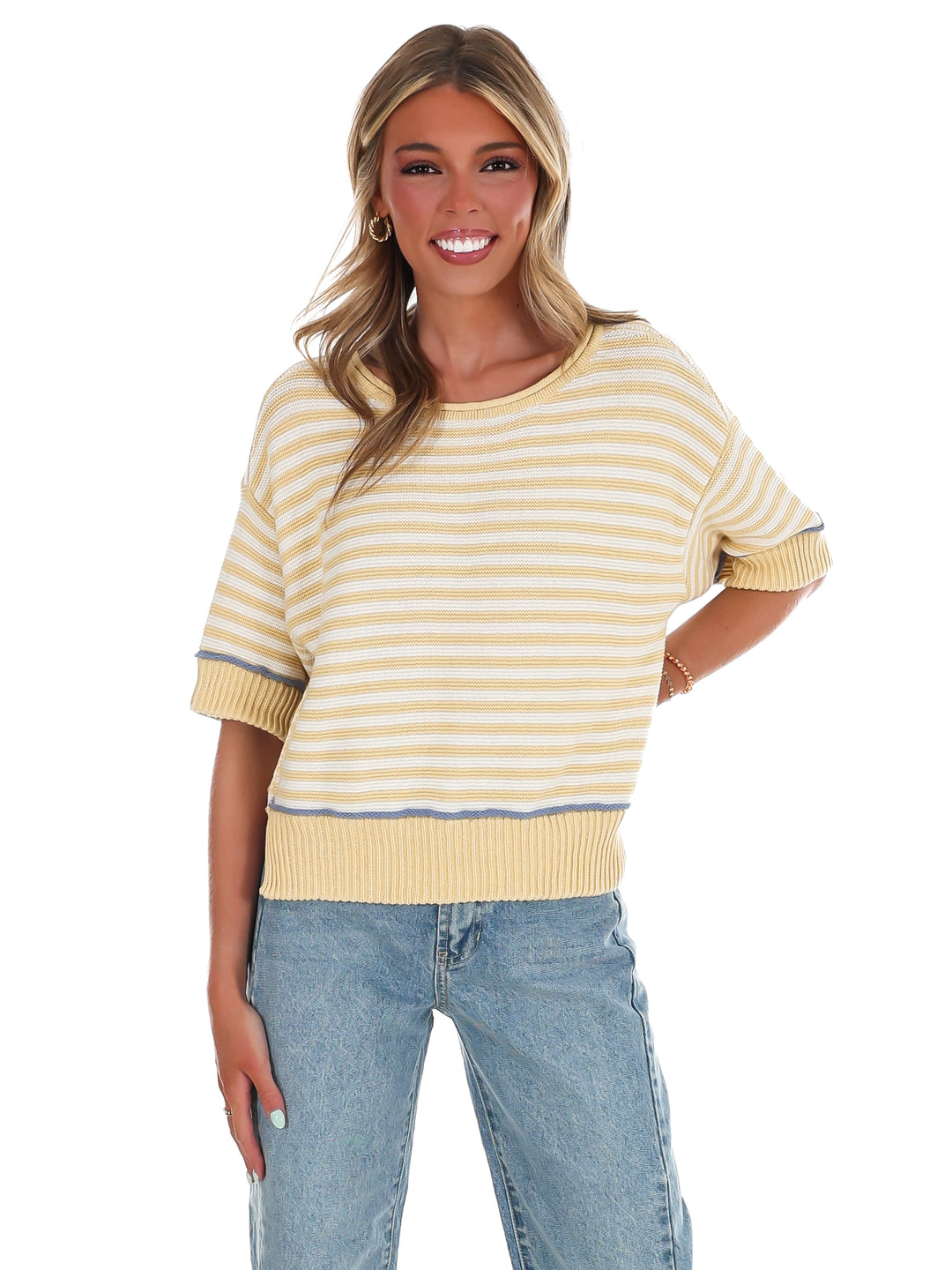 Coastal Latte Stripe Top