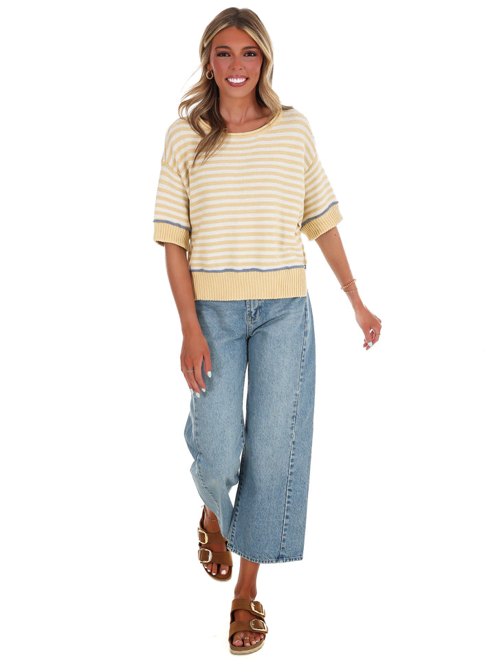 Coastal Latte Stripe Top