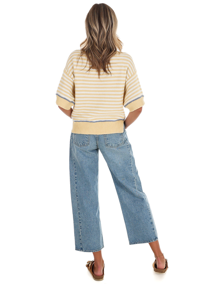Coastal Latte Stripe Top