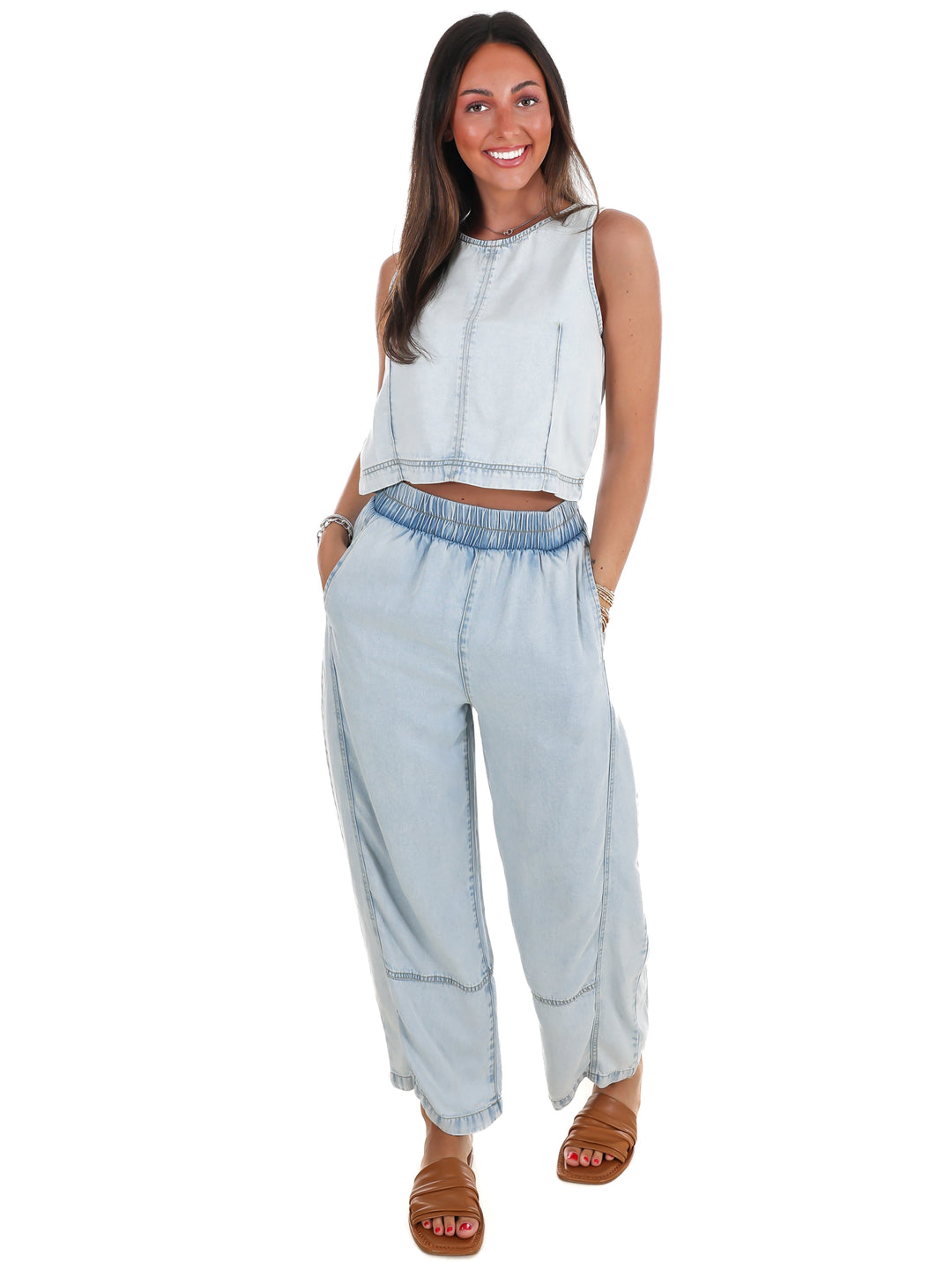 True Blue Denim Two Piece Set