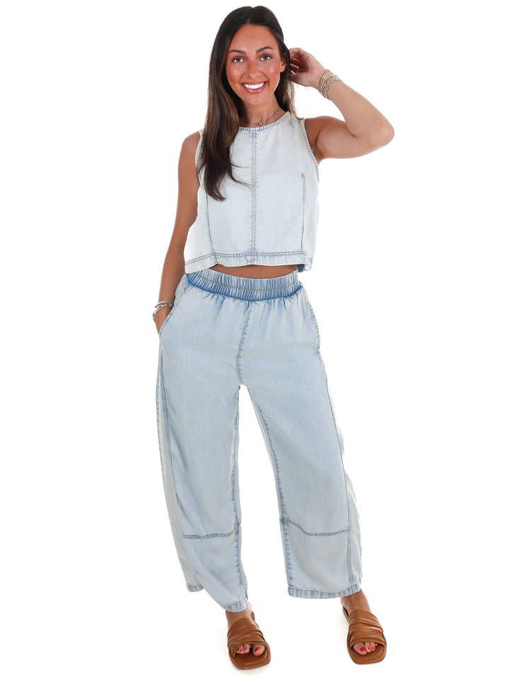 True Blue Denim Two Piece Set