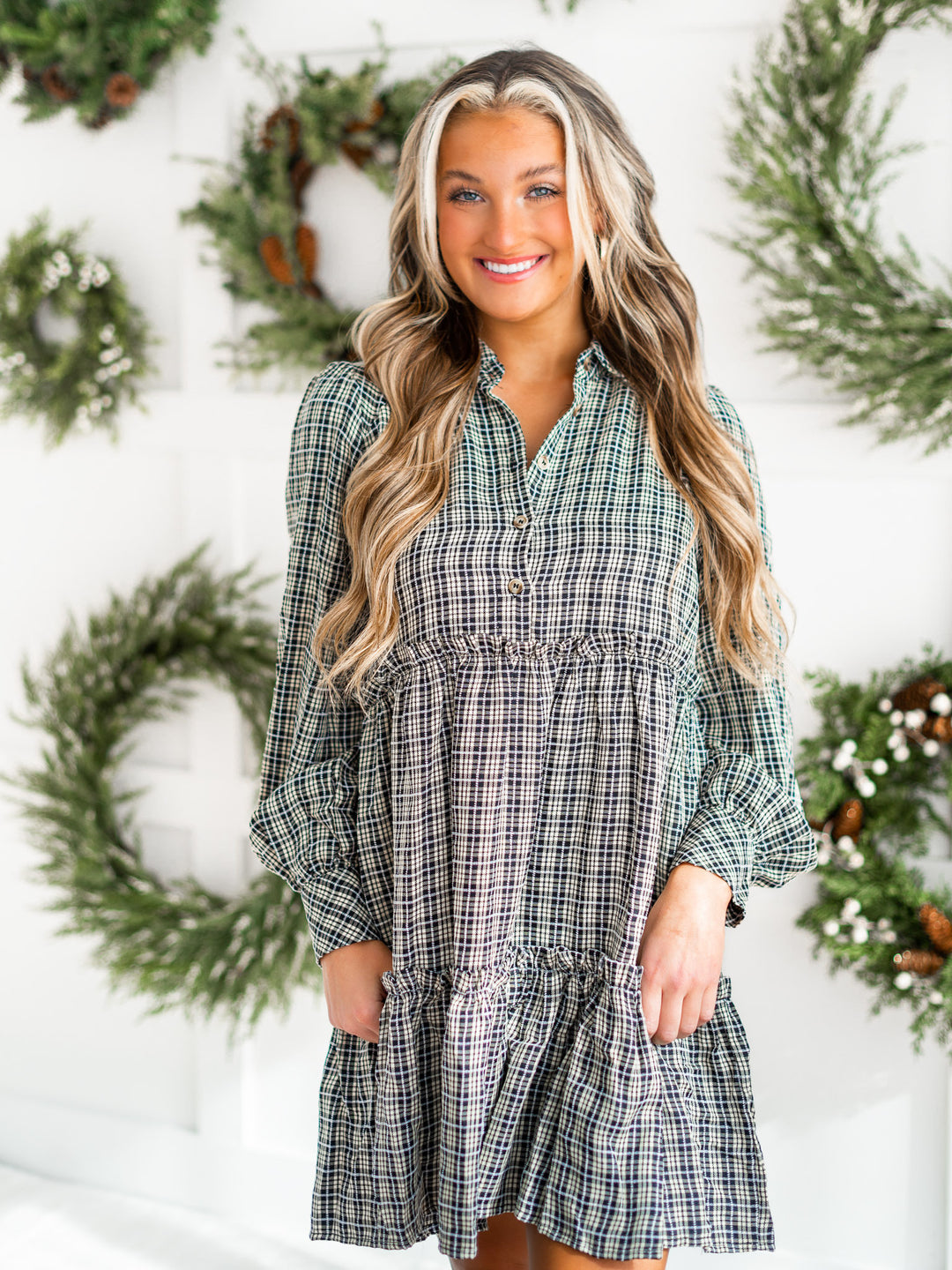 Give Thanks Plaid Dress