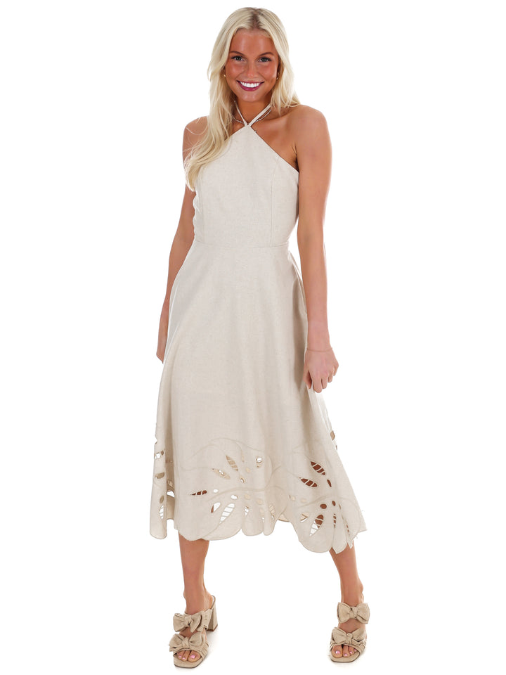 Beautiful Horizon Halter Midi Dress