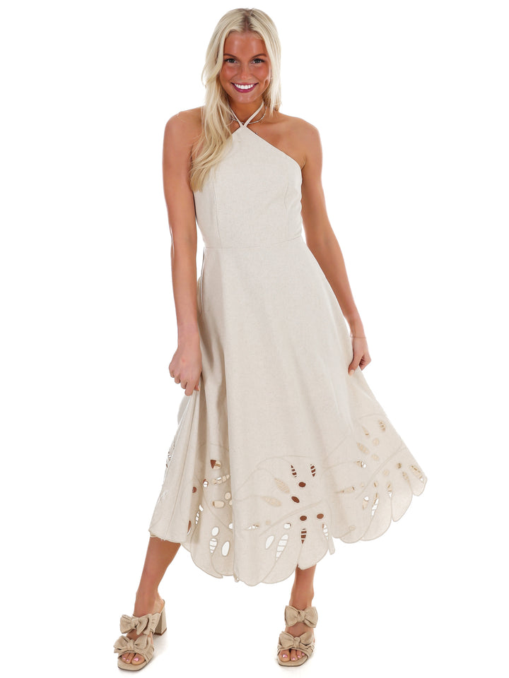 Beautiful Horizon Halter Midi Dress