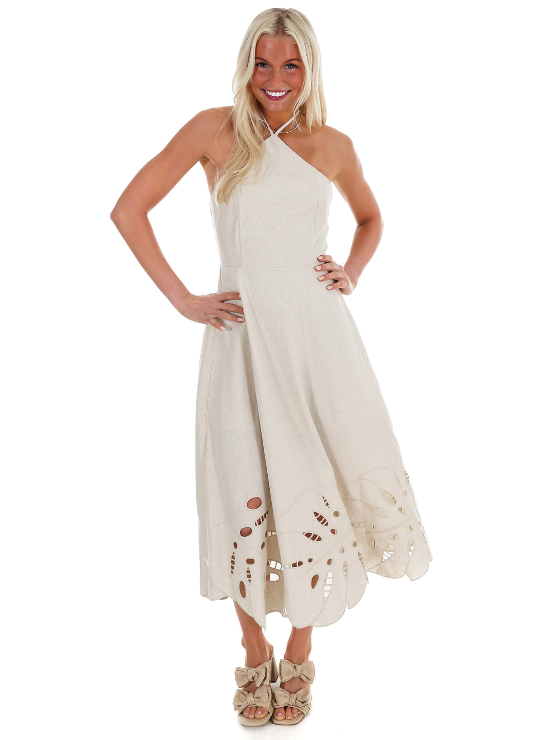 Beautiful Horizon Halter Midi Dress