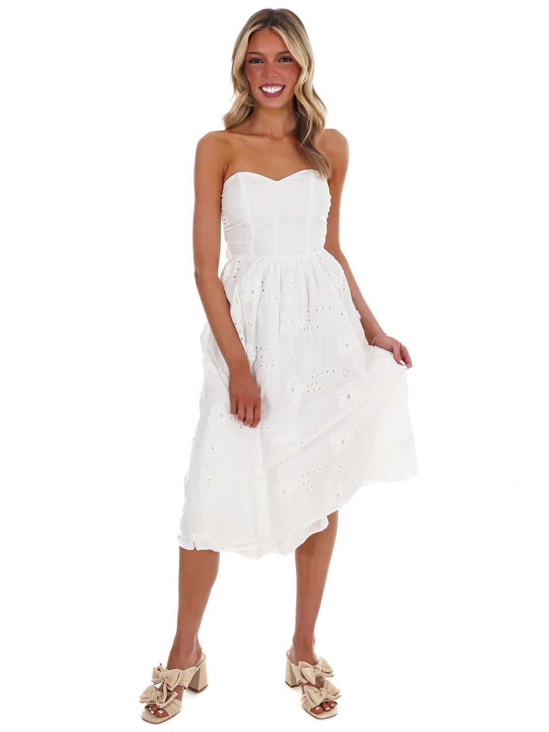 Where is the Love Strapless Midi Dress