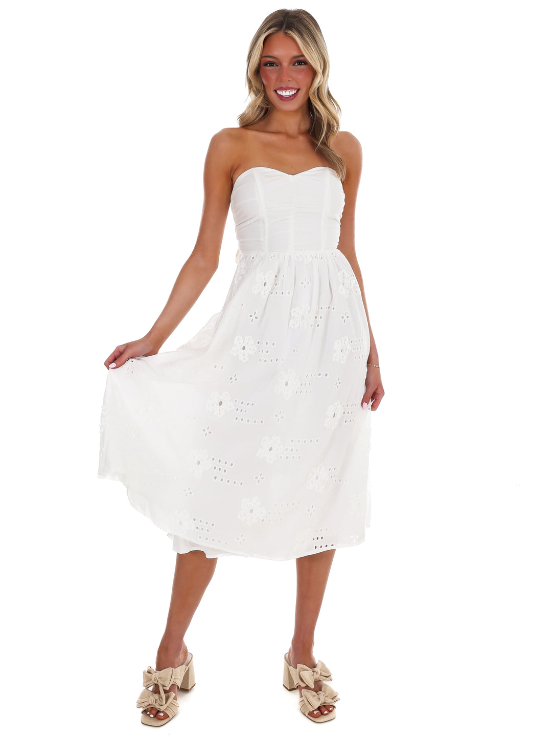 Where is the Love Strapless Midi Dress