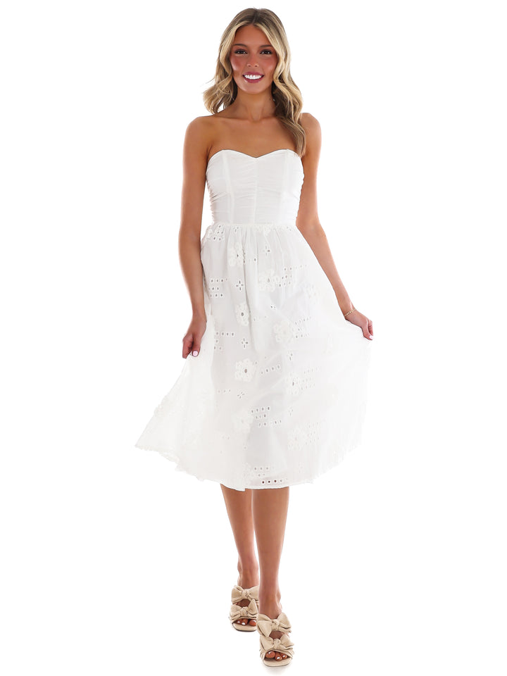 Where is the Love Strapless Midi Dress