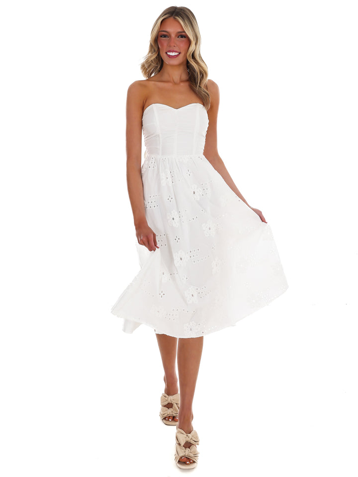 Where is the Love Strapless Midi Dress