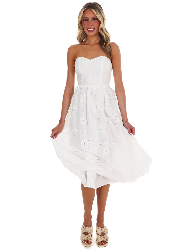 Where is the Love Strapless Midi Dress