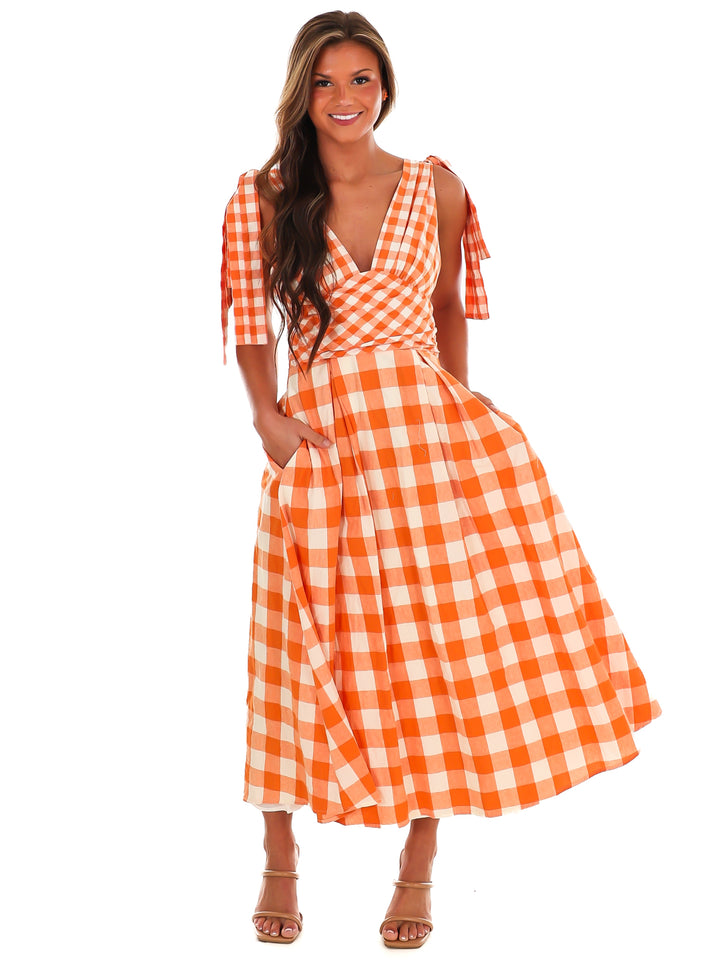 Rivalry Ready Gingham Maxi Dress