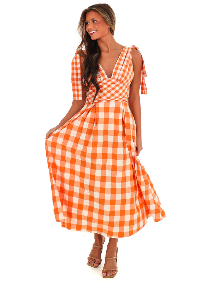 Rivalry Ready Gingham Maxi Dress