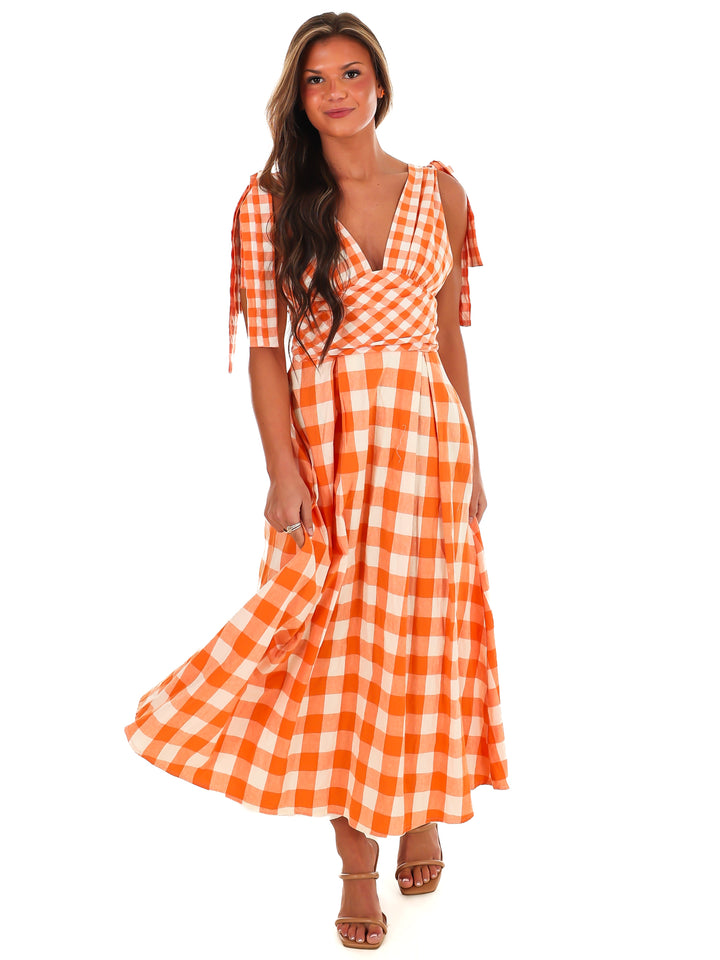 Rivalry Ready Gingham Maxi Dress