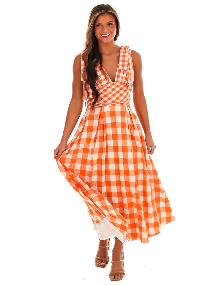Rivalry Ready Gingham Maxi Dress