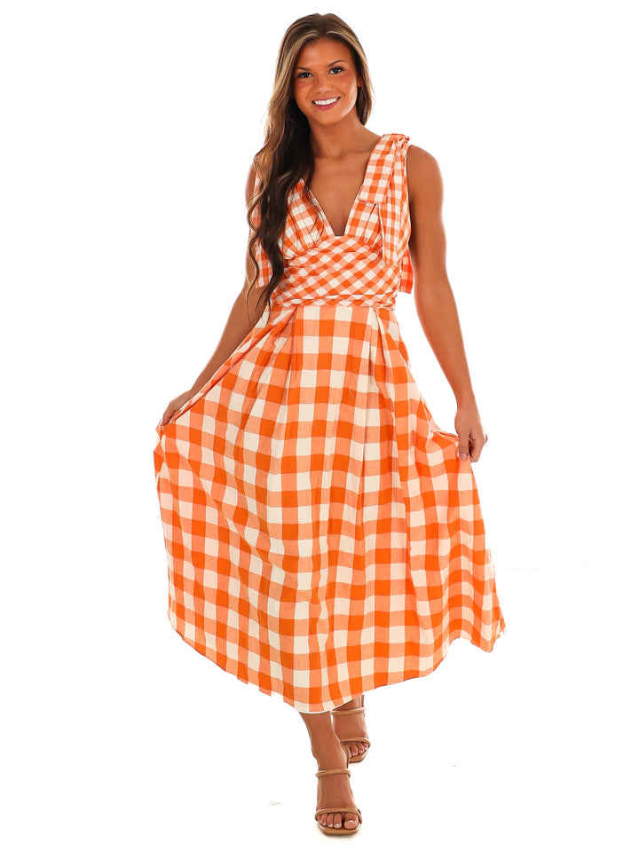 Rivalry Ready Gingham Maxi Dress