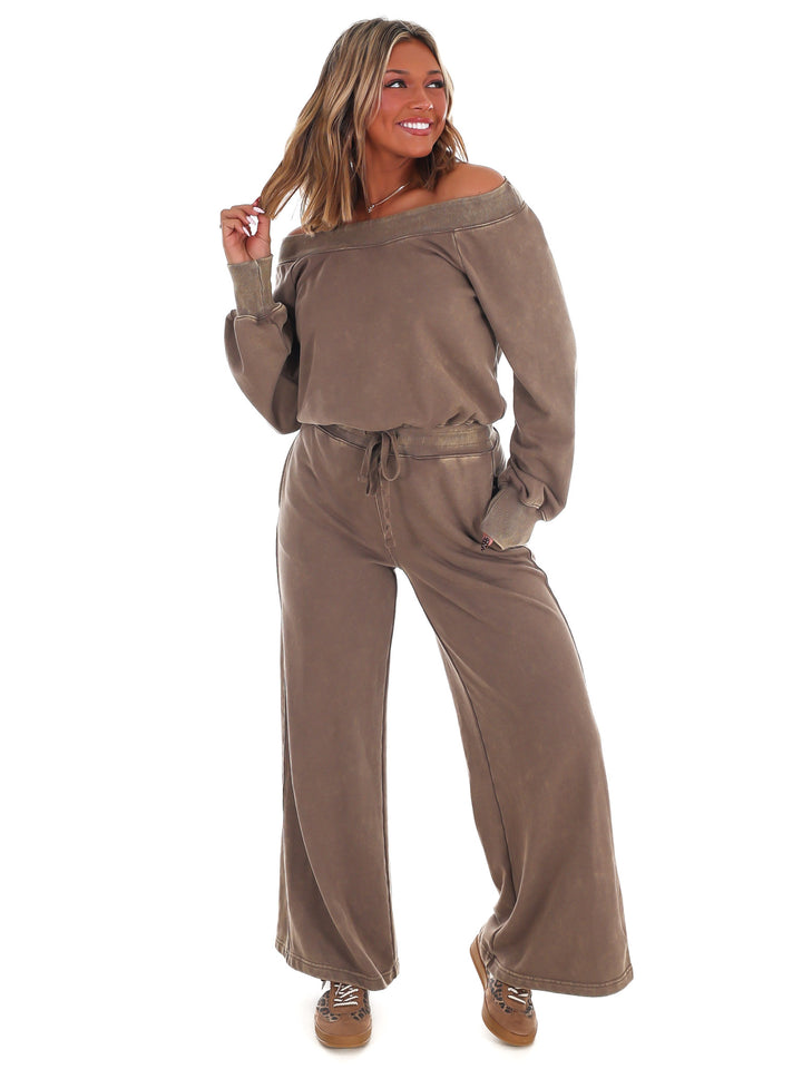 Easy Living Off the Shoulder Jumpsuit