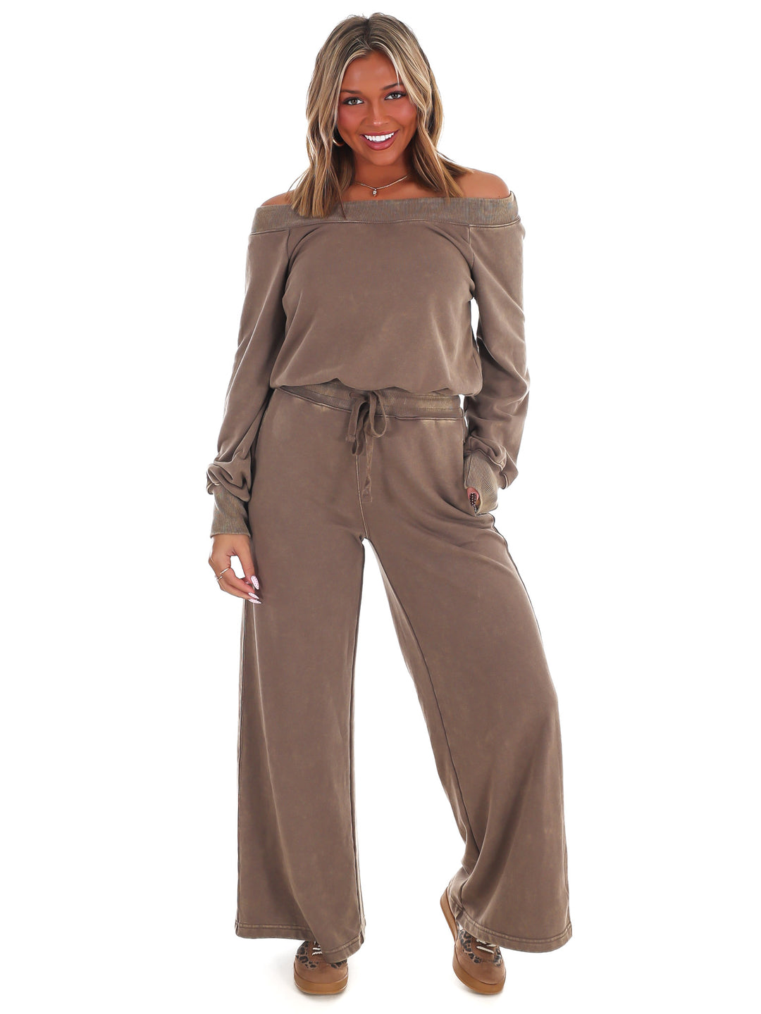 Easy Living Off the Shoulder Jumpsuit