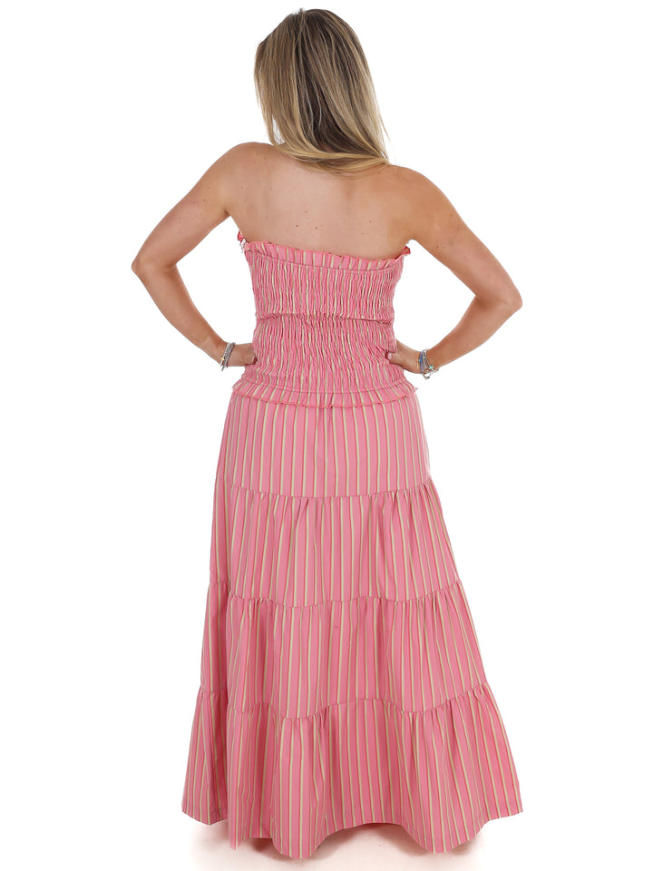 Sunthread Striped Smocked Maxi Dress