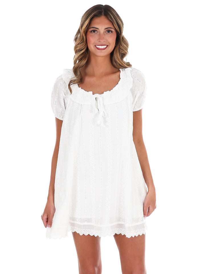 Learning to Fly Eyelet Mini Dress
