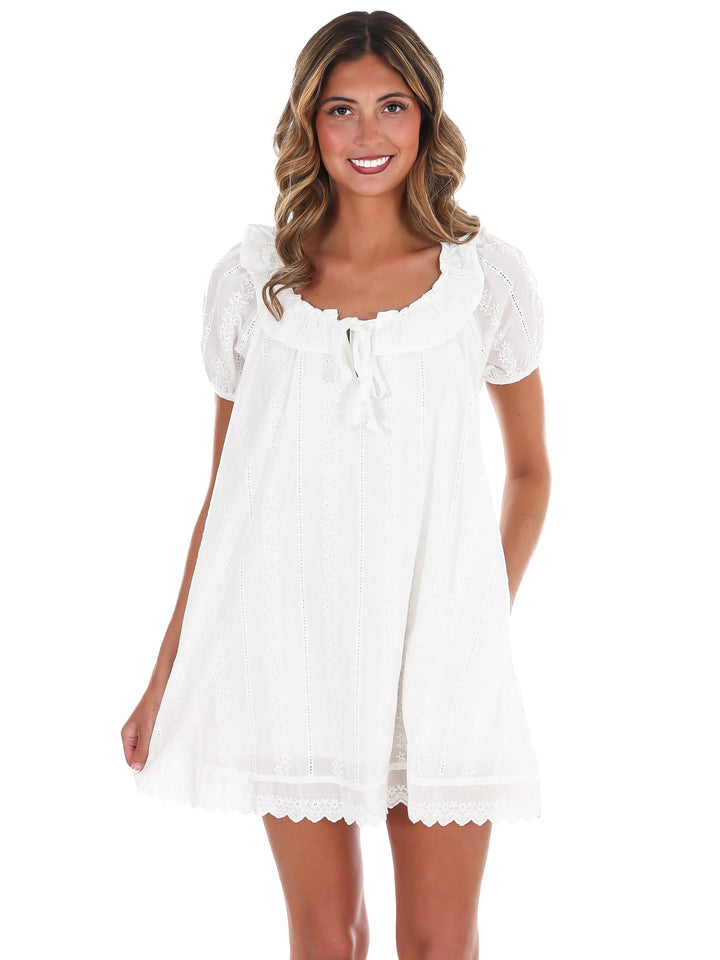 Learning to Fly Eyelet Mini Dress