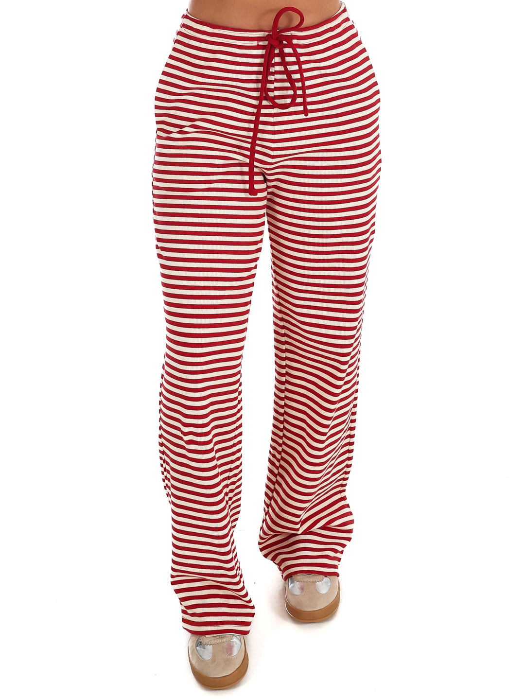 Sweet Intentions Striped Ribbed Drawstring Lounge Pants