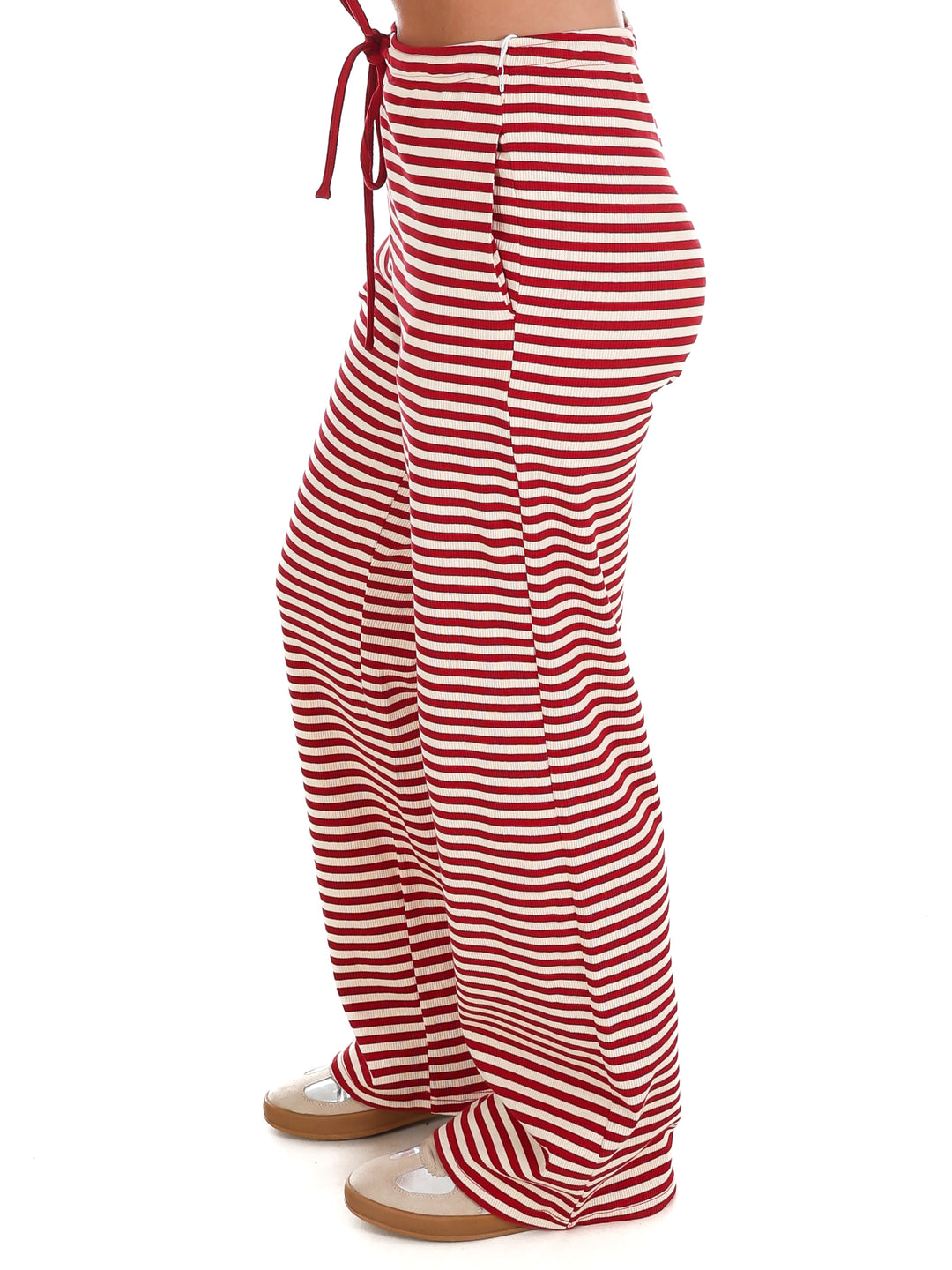 Sweet Intentions Striped Ribbed Drawstring Lounge Pants