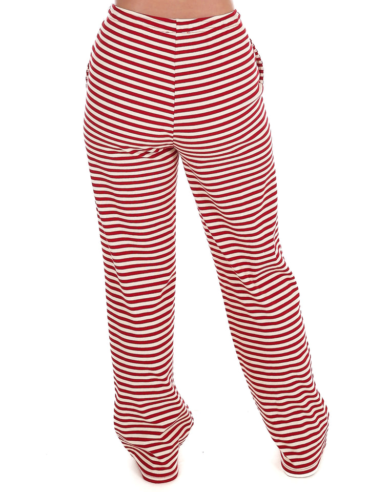 Sweet Intentions Striped Ribbed Drawstring Lounge Pants